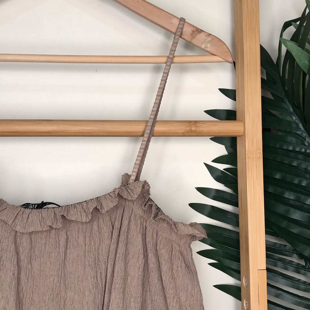 SOLD NWOT Zara Khaki Beige Textured Cami Top Size M - Picture 5 of 11